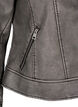 Distressed imitation leather jacket, Dark Grey Wash, Packshot image number 3