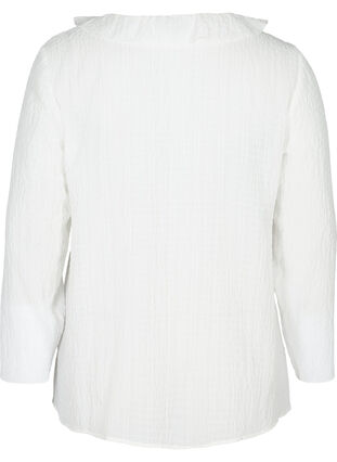 Frill blouse, Bright White, Packshot image number 1