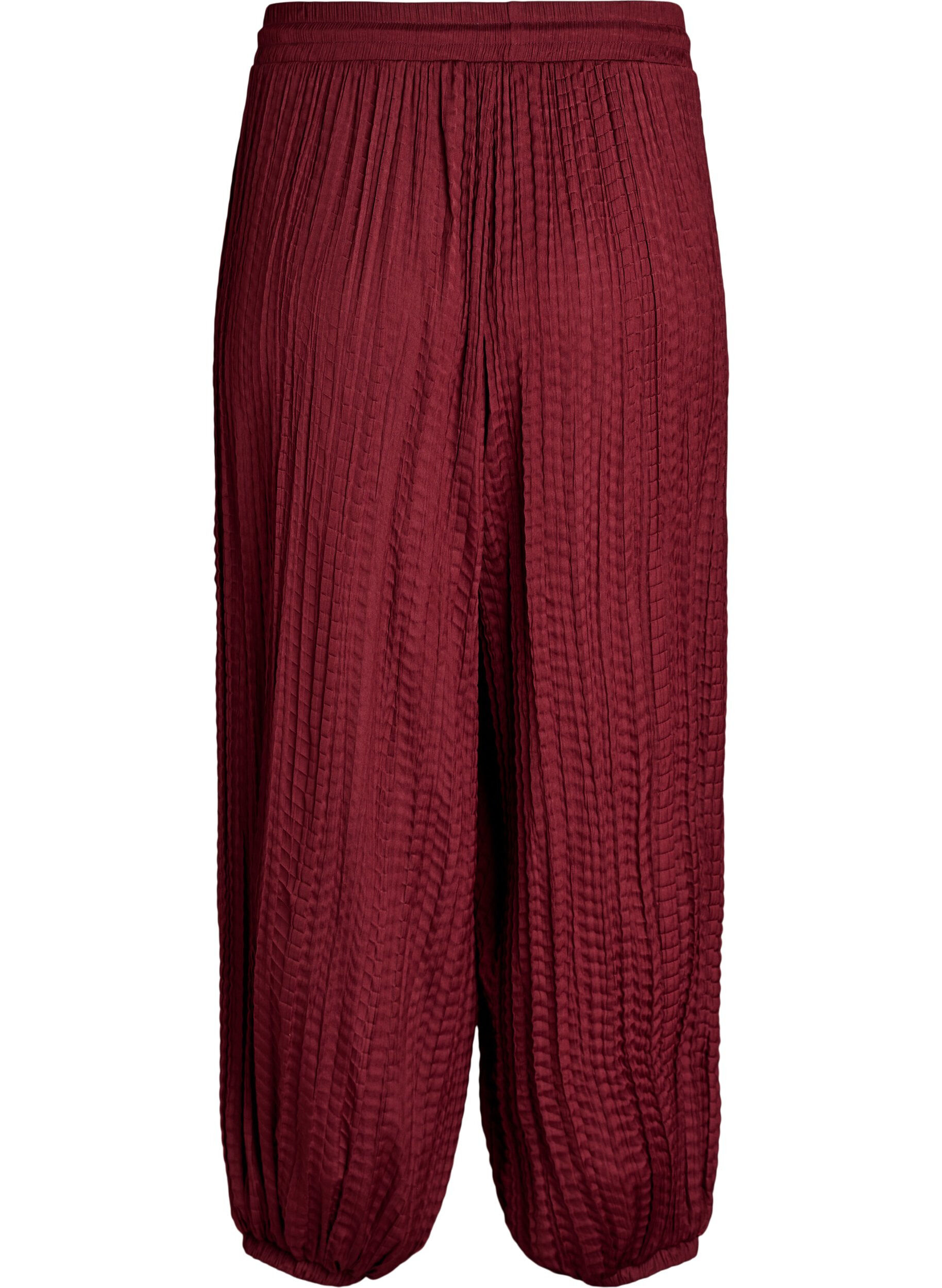 ZizzifashionBalloon trousers with texture and an elasticated waist, Red, Packshot image number 1