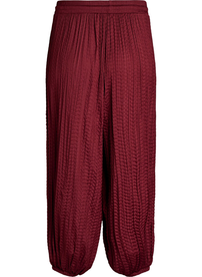 Balloon trousers with texture and an elasticated waist, Red, Packshot image number 1