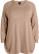 Knitted blouse with side buttons, Beige, Packshot image number 0