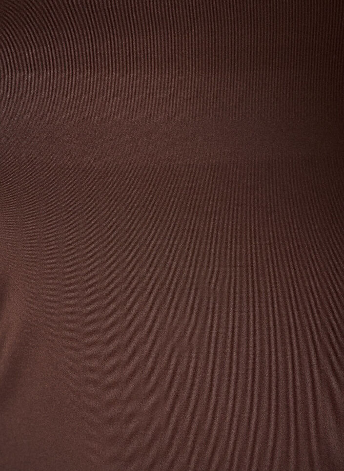 Fitted basic top in a smooth fabric, Brown, Packshot image number 2