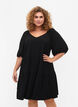 A-shaped short dress with a V-neck, Black, Model image number 0