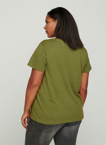 V-neck t-shirt, Green, Model image number 1