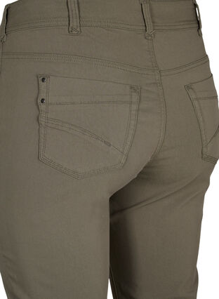 Close-fitting capri trousers in viscose mix, Dusty Olive, Packshot image number 3