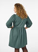 FLASH - Short dress with texture and 3/4 sleeves, Balsam Green, Model image number 1