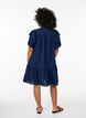 Short dress with ruffle sleeves and dotted texture, Navy Blazer, Model image number 1