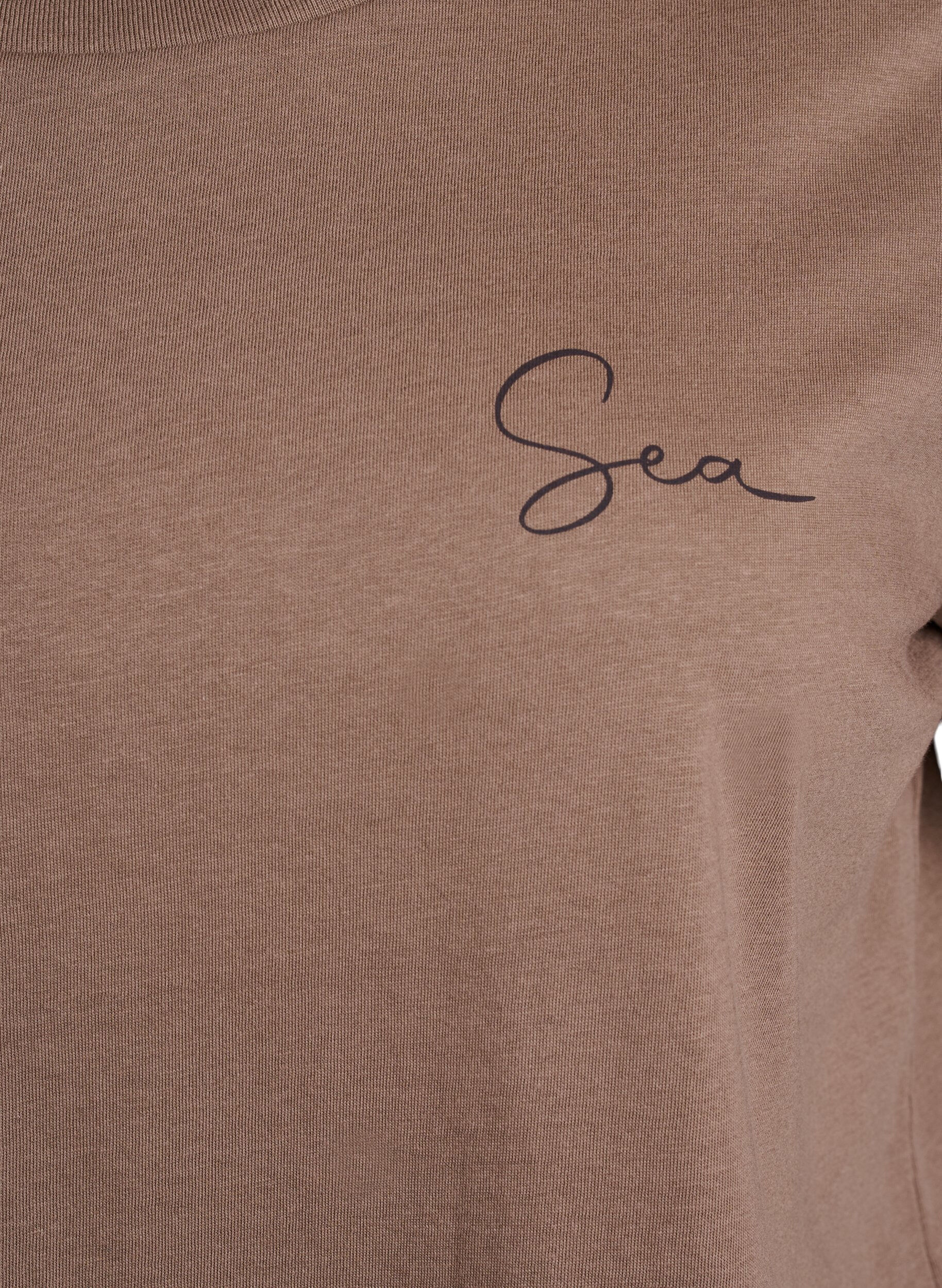 Zizzifashion T-shirt with print details on the front and back, Brown, Packshot image number 2