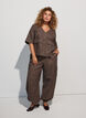 Checked cotton cargo trousers, Brown, Model image number 0