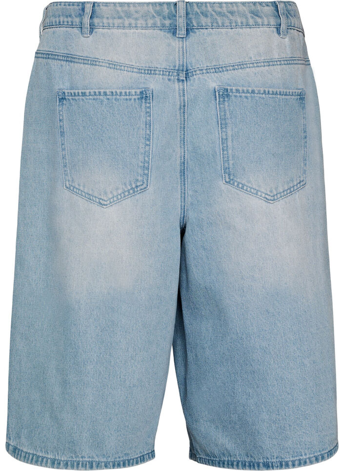 High-waisted denim shorts, Light Blue, Packshot image number 1