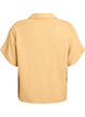 Cotton muslin blouse with short sleeves, Yellow, Packshot image number 1