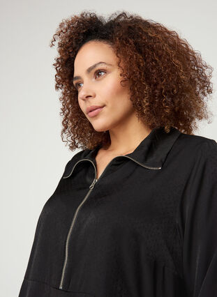 Tunic with 3/4-length sleeves, Black, Model image number 2