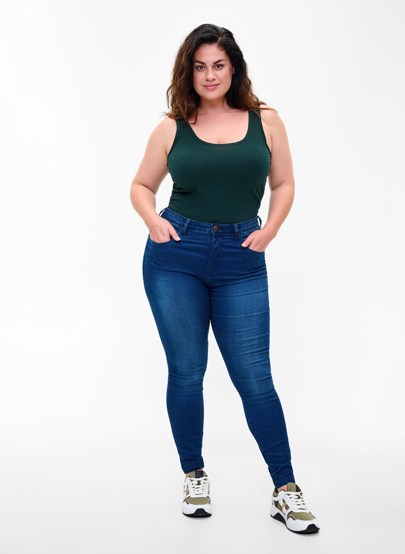 Cotton basic top, Green, Model image number 1