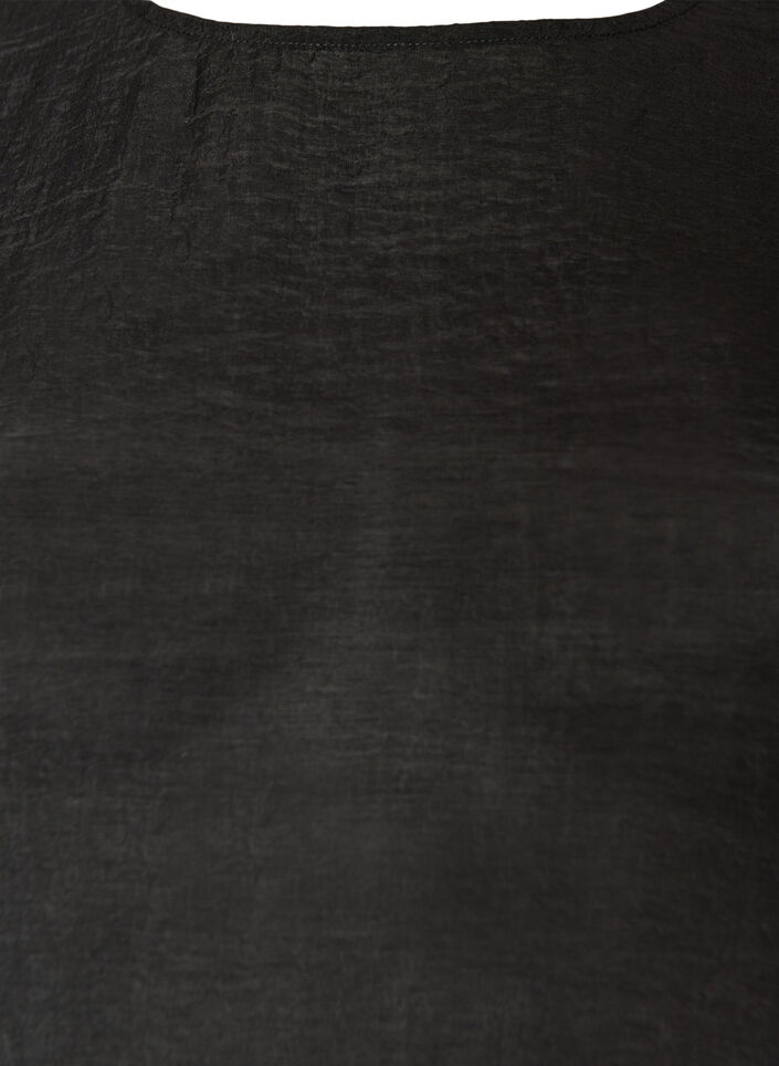 Blouse with balloon shape and wing sleeves, Black, Packshot image number 2