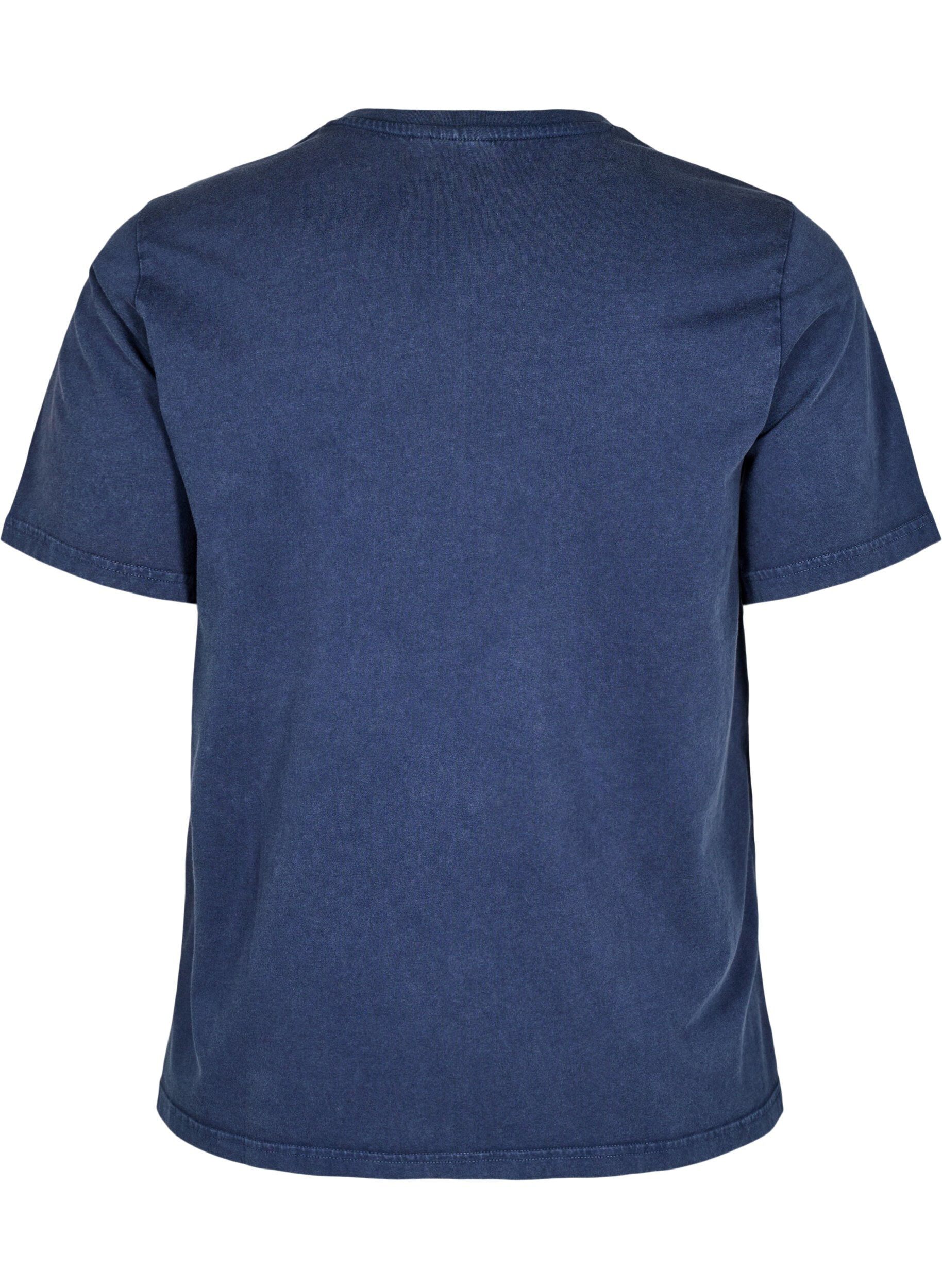 Zizzifashion T-shirt with eyelets and print, Navy Washed , Packshot image number 1