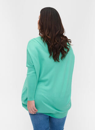 Knitted jumper with round neckline, Dusty Jade Green, Model image number 1