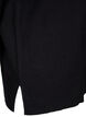 Long-sleeved knitted blouse with slit, Black, Packshot image number 3