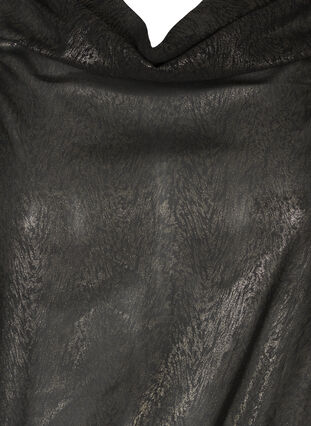 Blouse with puff sleeves and smocking, Black w. Gold, Packshot image number 2