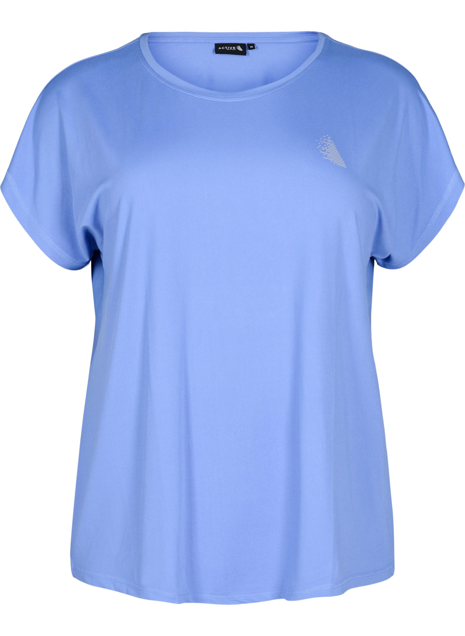 Zizzifashion Solid-coloured workout T-shirt, Blue, Packshot image number 0