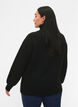 Knitted sweater with high neck and zipper, Black, Model image number 2