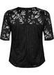 Lace blouse with short sleeves, Black, Packshot image number 1