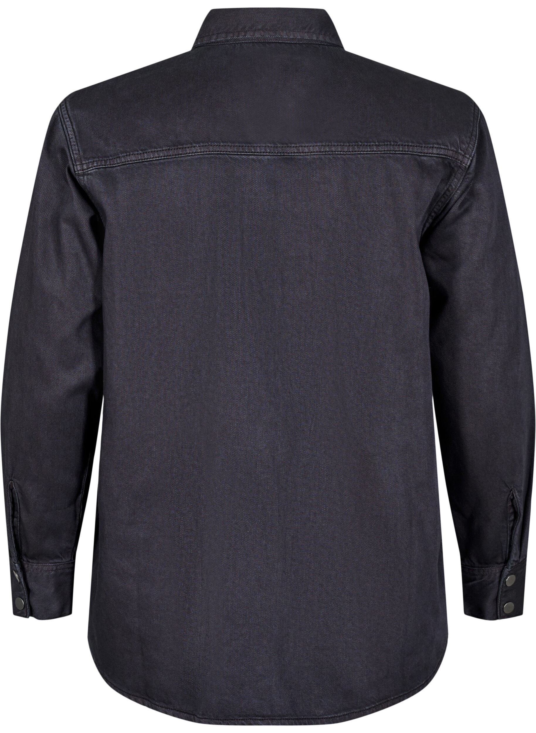 Zizzifashion Denim shirt with chest pockets, Black, Packshot image number 1