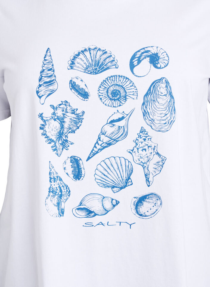 T-shirt with print detail, White, Packshot image number 2