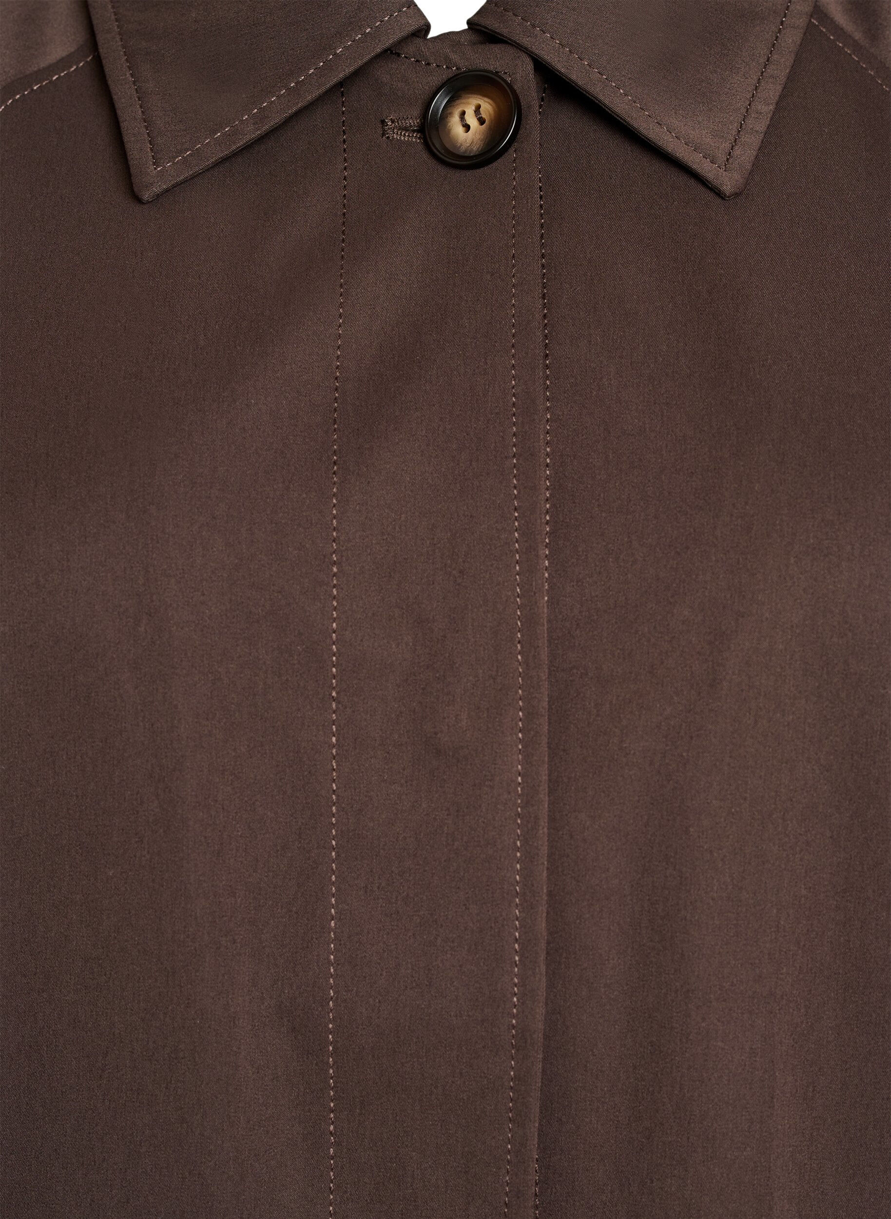Zizzifashion Short trench coat with collar and raglan sleeves, Brown, Packshot image number 2