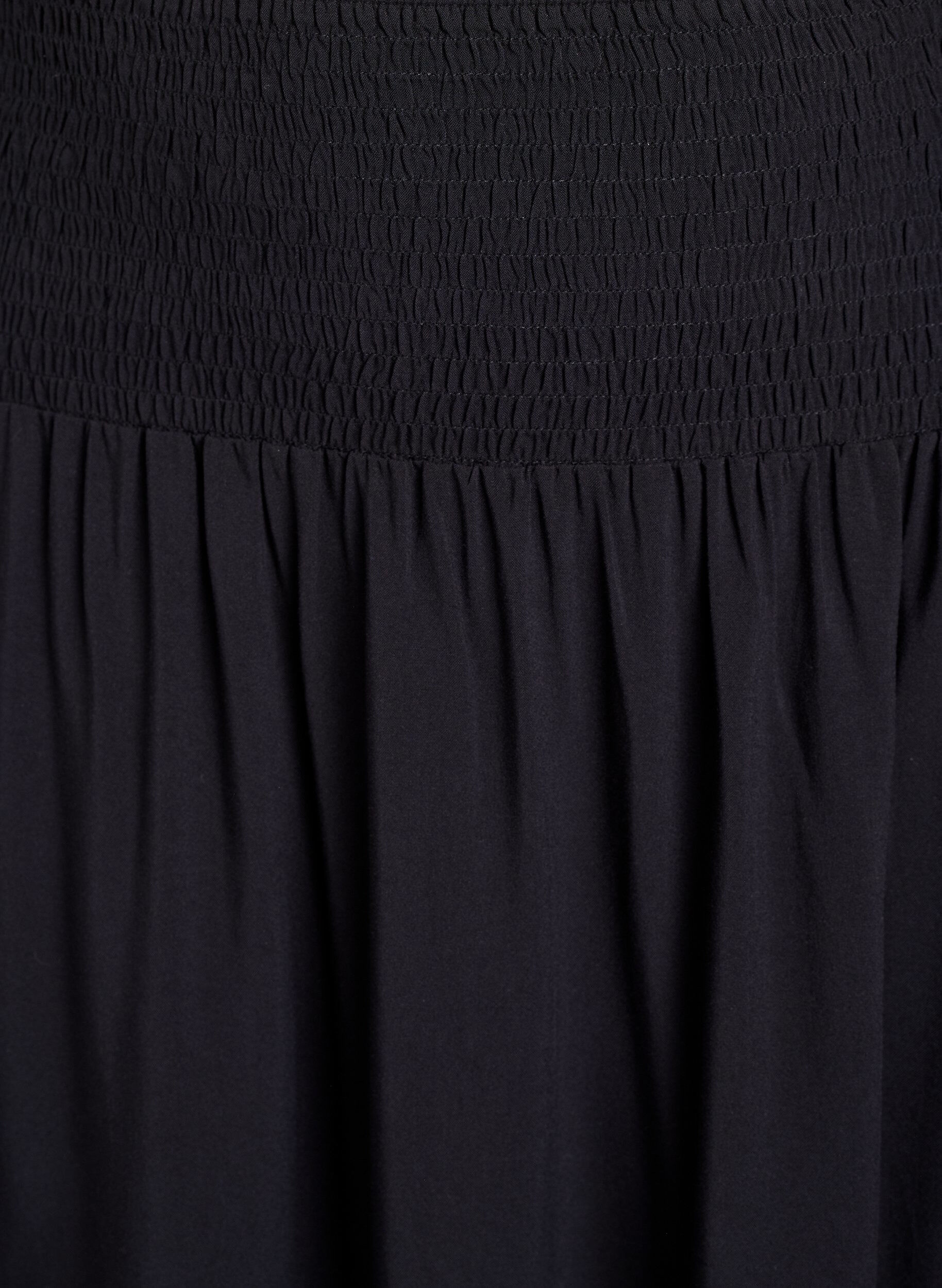Zizzifashion FLASH - Short skirt with smocked waist, Black, Packshot image number 2