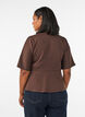 Peplum blouse with elbow-length sleeves, Brown, Model image number 2