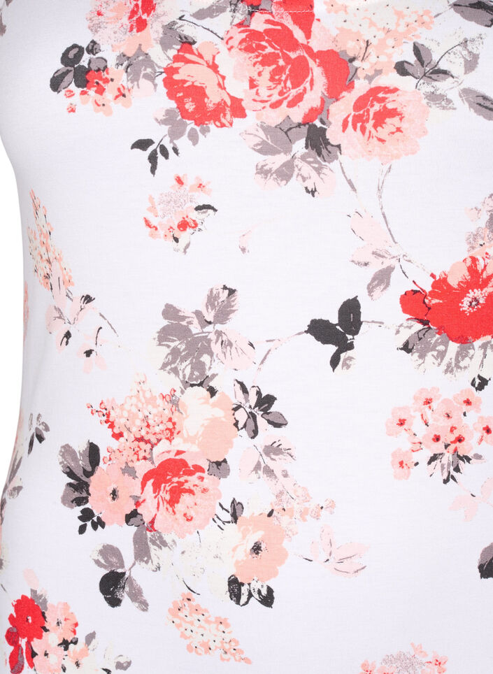 Floral tank top in viscose, White AOP flower, Packshot image number 2