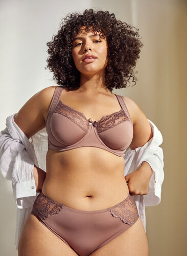 Underwired bra with lace, Antler, Image image number 0