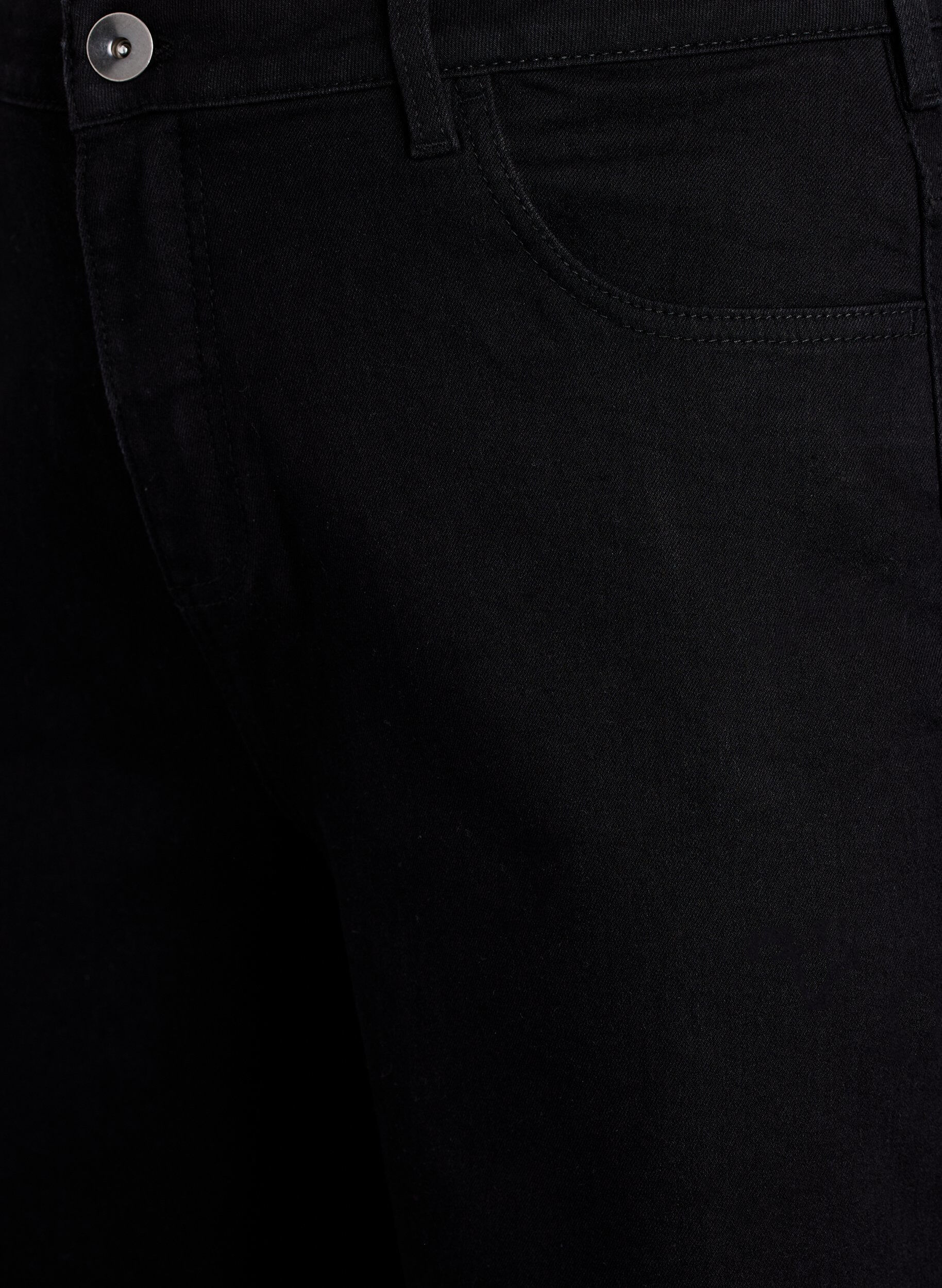 Zizzifashion Loose denim shorts with high waist, Black, Packshot image number 2