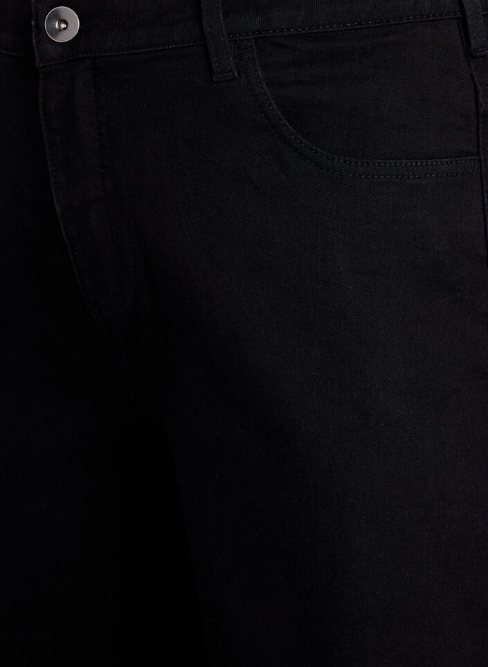 Loose denim shorts with high waist, Black, Packshot image number 2