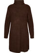 Knitted dress with turtleneck, Brown, Packshot image number 0