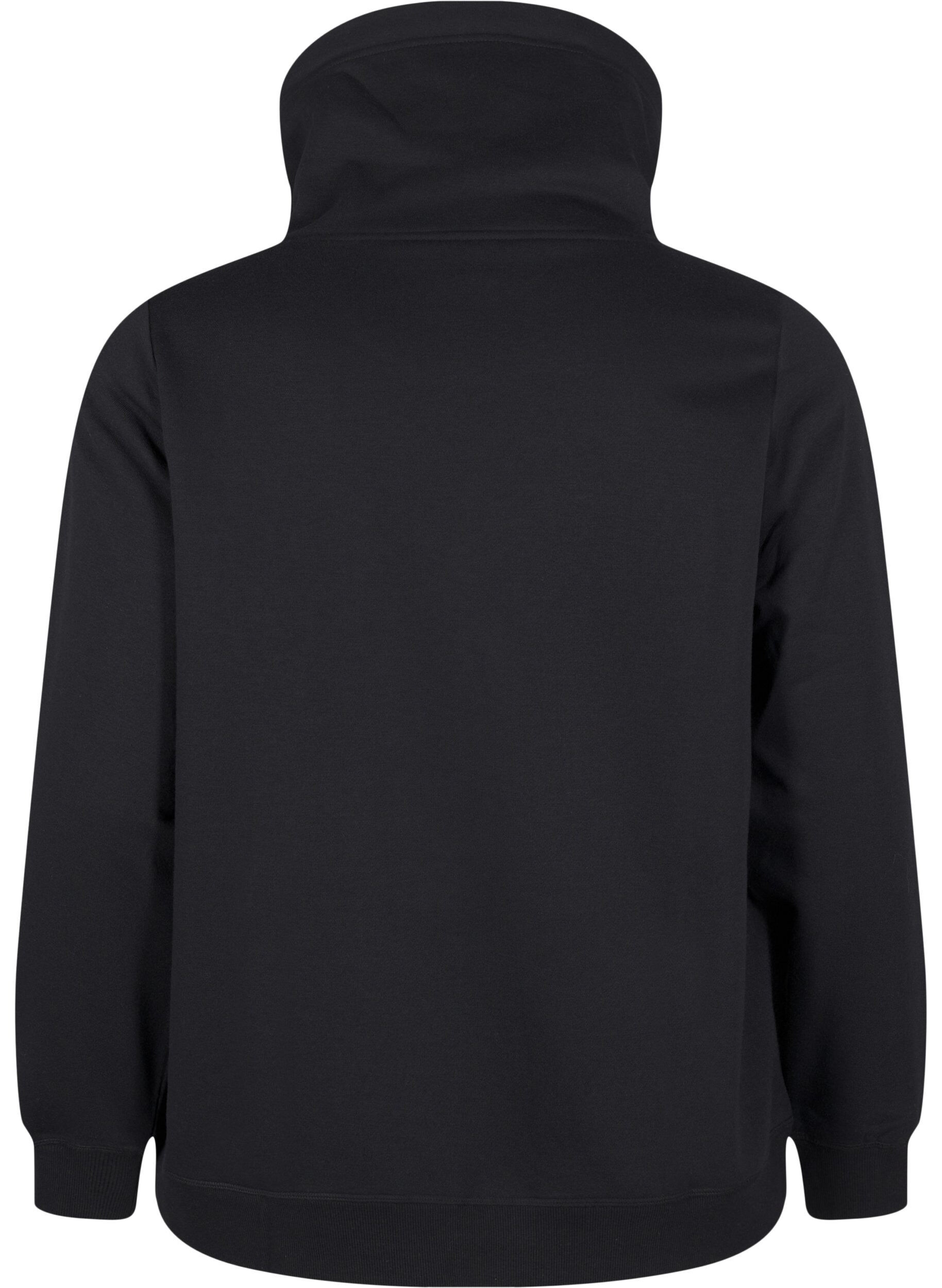 Zizzifashion FLASH - Sweatshirt with high collar, Black, Packshot image number 1