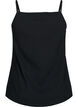 Strap top with lace trim and buttons, Black, Packshot image number 1