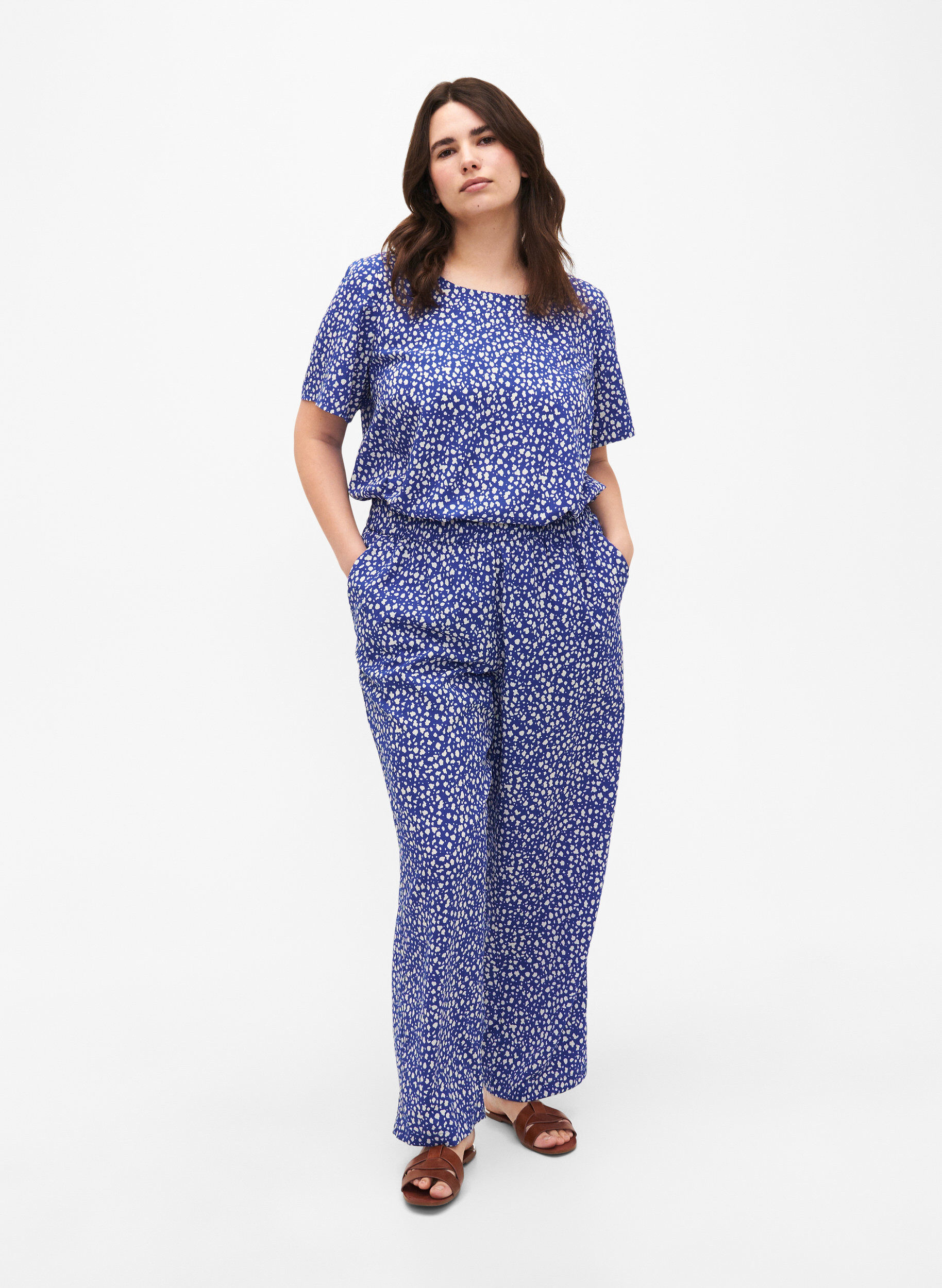 FLASH - Pants with print and pockets, Surf the web Dot, Model