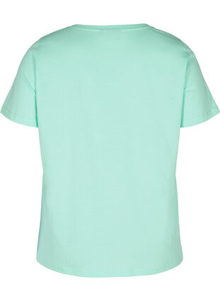 Cotton t-shirt with a v-neck and print, Cabbage, Packshot image number 1