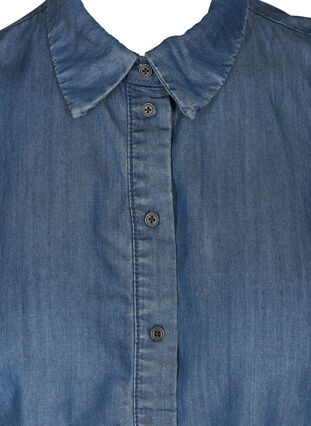 Loose lyocell shirt collar, Blue Denim , Packshot image number 2