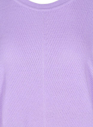 Knitted blouse with long sleeves and ribbed trim, Purple Rose, Packshot image number 2
