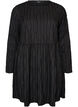 Short jersey dress with a wavy textured pattern, Black, Packshot image number 0