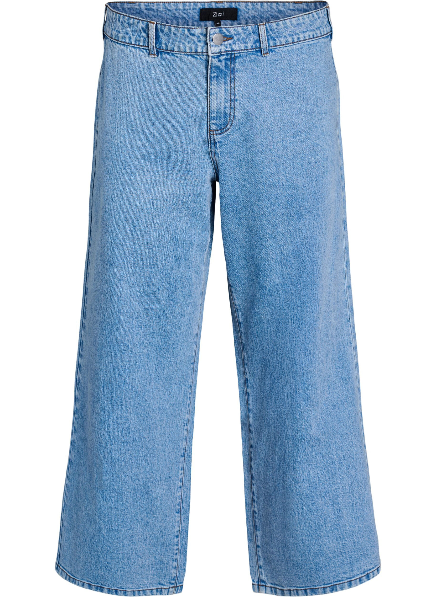 High-waisted wide leg jeans