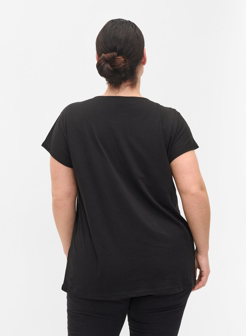 Cotton mix t-shirt, Black, Model image number 2
