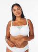 Moulded underwired bra with lace detail, White, Model image number 0