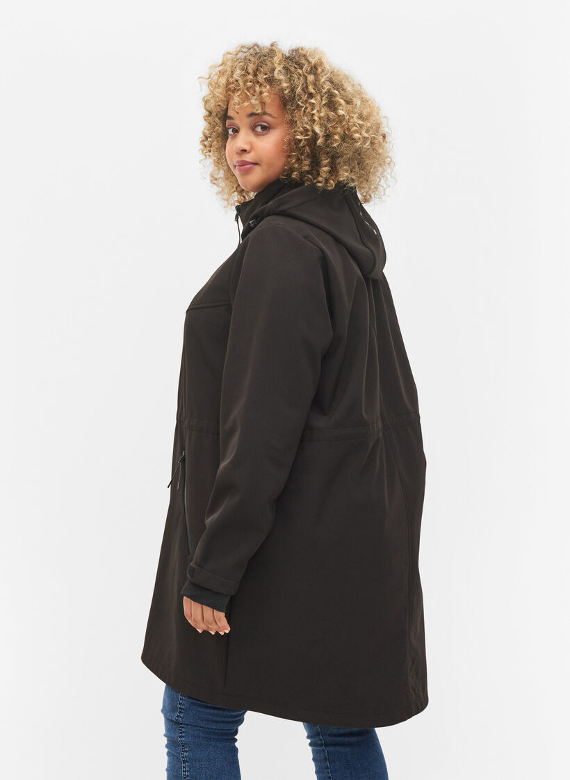Softshell jacket with fleece, Black Solid, Model image number 1