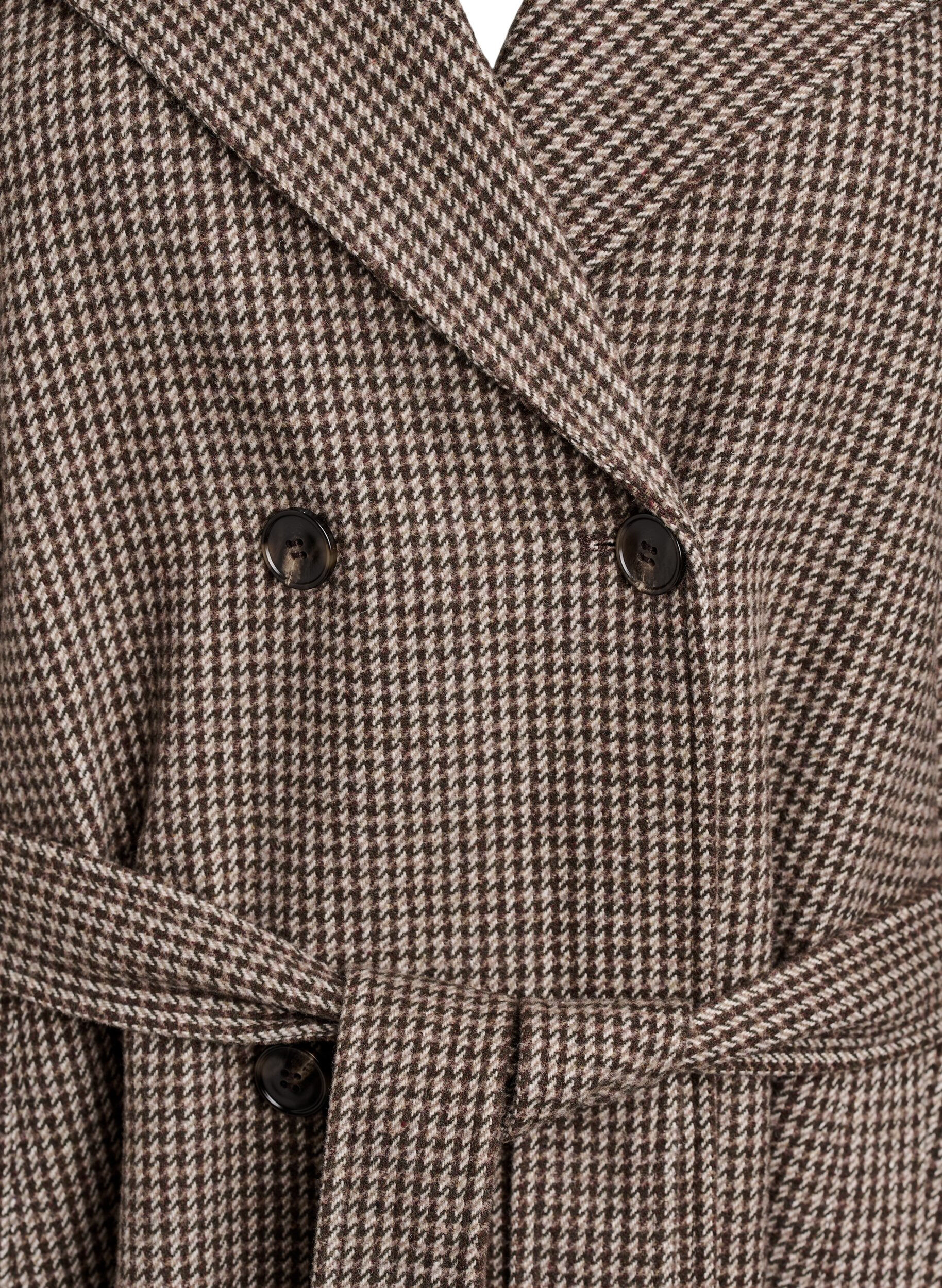 Zizzifashion Checked coat with belt, Brown, Packshot image number 2