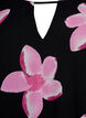 Short sleeve viscose Blouse with print, Black, Packshot image number 2