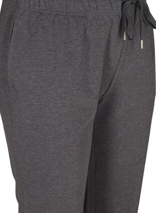 Sweatpants with wide legs and pockets, Dark Grey Melange, Packshot image number 2