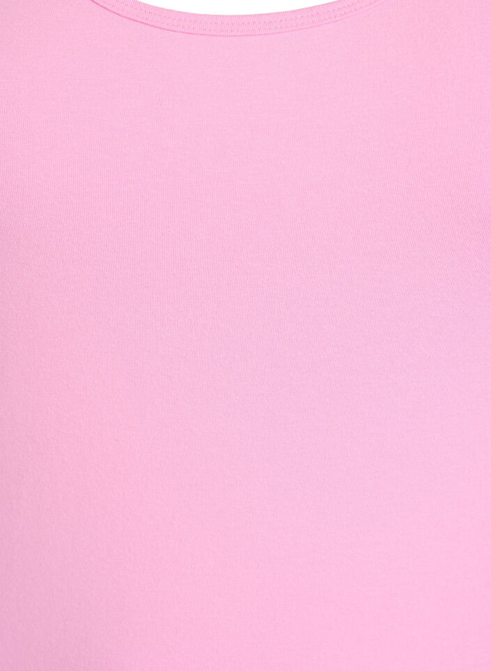 Solid color basic top in cotton, Pink, Packshot image number 2